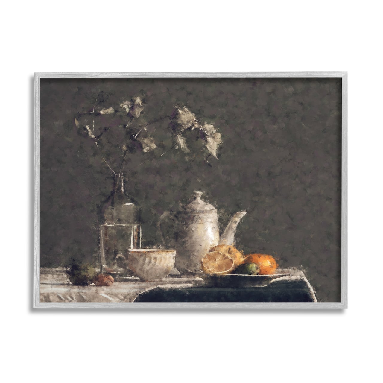 Stupell Industries Vintage Tabletop Still Life Plated Sliced Fruit Framed Wall Art